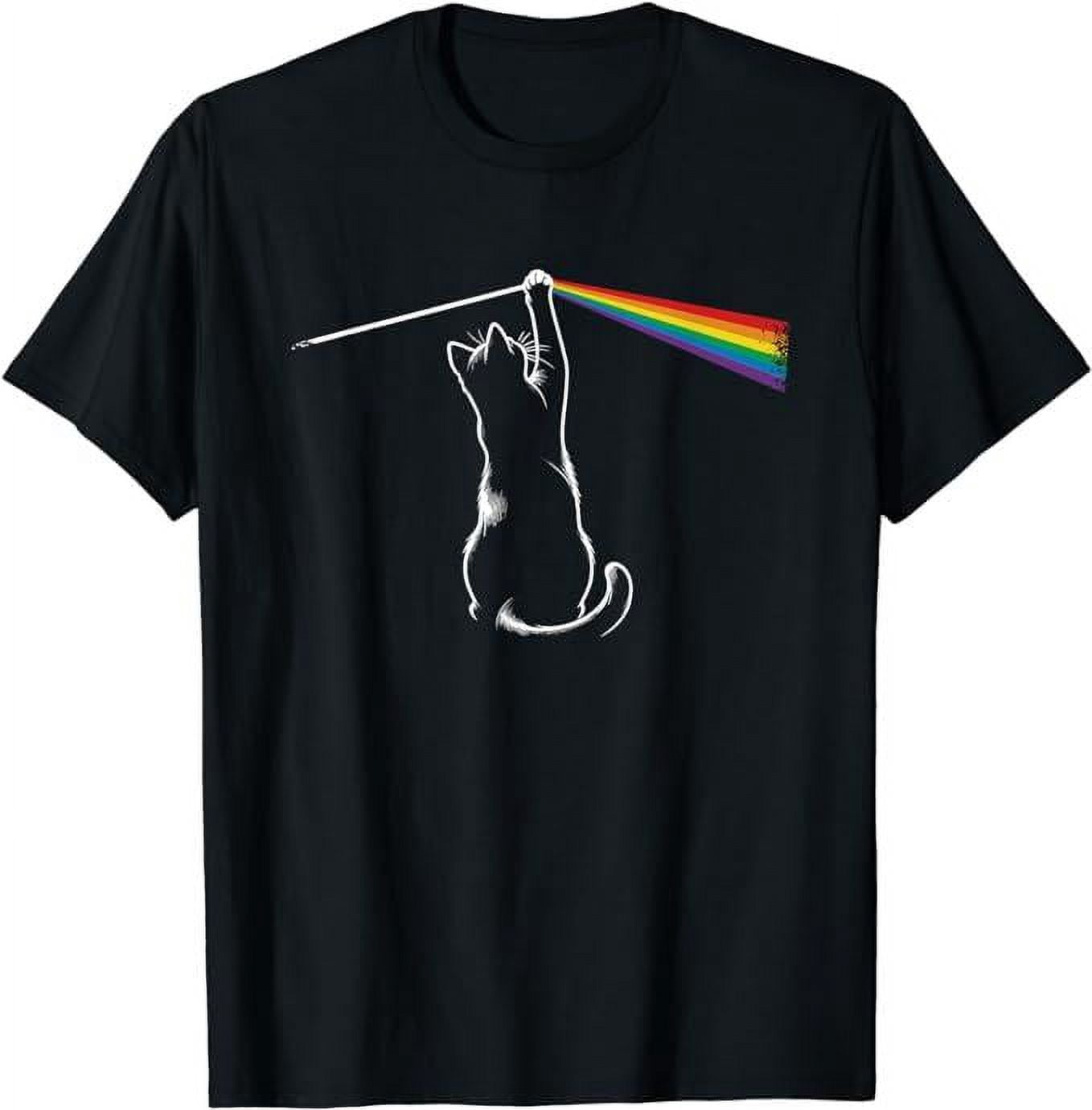 Hot Funny Cat Rock Music Gift Men Women Funny Cat Pink Floyd Band