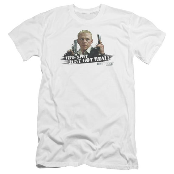Hot Fuzz Just Got Real Premium Canvas Adult Slim Fit 30/1 T-Shirt White