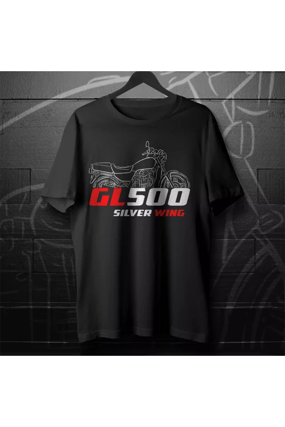 Hot GL 500 Silver Wing & Interstate 1981-1982 - Motorcycle T-Shirt for Riders