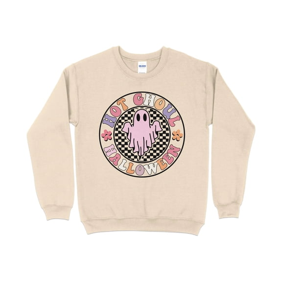 Hot Ghoul Halloween Sweatshirt, Funny Women's Halloween Crew Neck