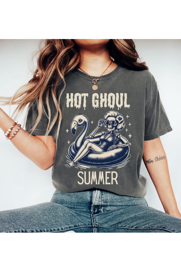 Hot Ghoul Summer Shirt, Summerween Shirt, Halloween Lover Gift, Hot Ghoul Summer Tshirt, Whimisgoth Halloween Tee, Goth Tee