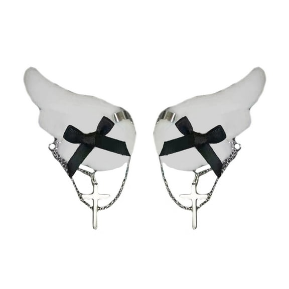 Hot Girl Animes Hairpins Subculture Angel Wing Hair Clip Plush Side Clip Teens Girl Hair Styling Clip Punk Headdress