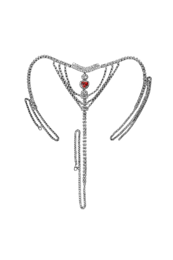 Hot Girl G-string Crystal Thong Versatile Heart Waist Belt for Nightclub Party Rhinestones Heart Panties Body Jewelry