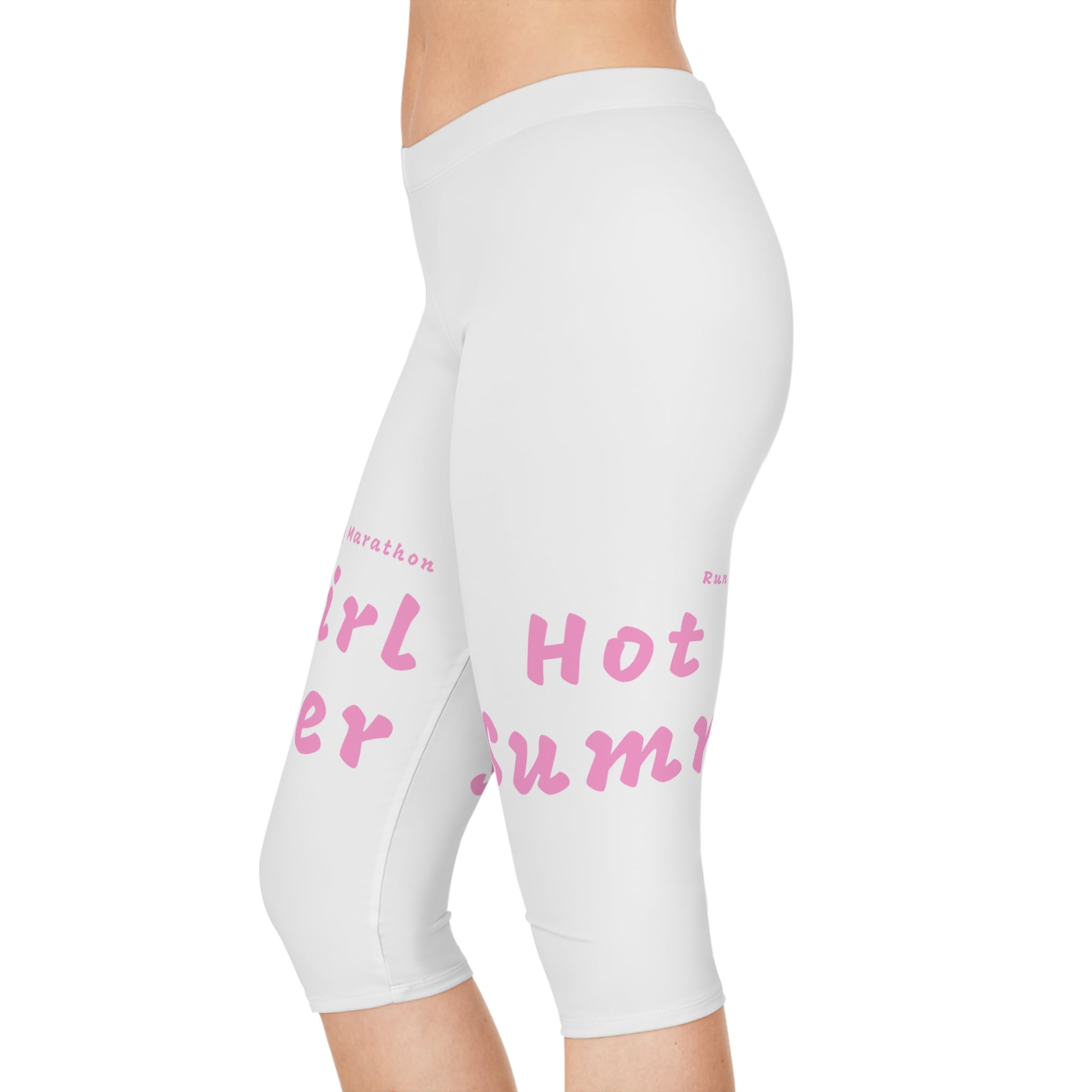 Hot Girl Summer Women's White Capri Leggings - Walmart.com
