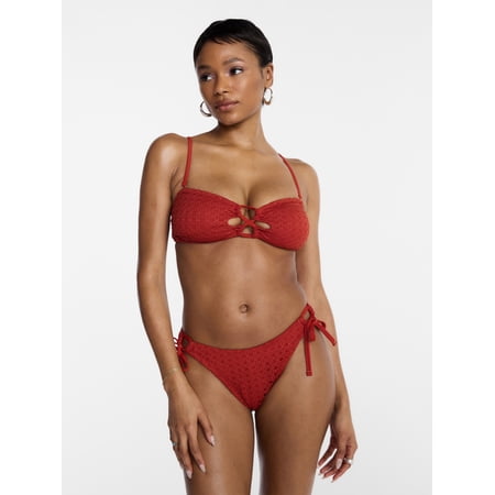 Hot Girl Summer by Megan Thee Stallion Women's and Women's Plus Summer Stallion Kini Crochet Bandeau Bikini Top, Sizes XS-3X
