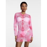 Hot Girl Summer by Megan Thee Stallion Womens and Womens Plus Thee Mesh Coverup Dress, Sizes XS-3X