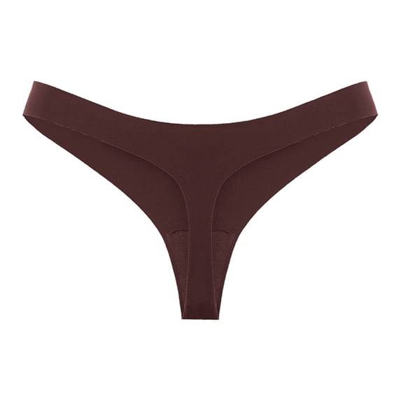 Hot Girls Low Waist Panty Underwear Bikini String Seamless Thongs Solid Nylon Ice Silk, L, C