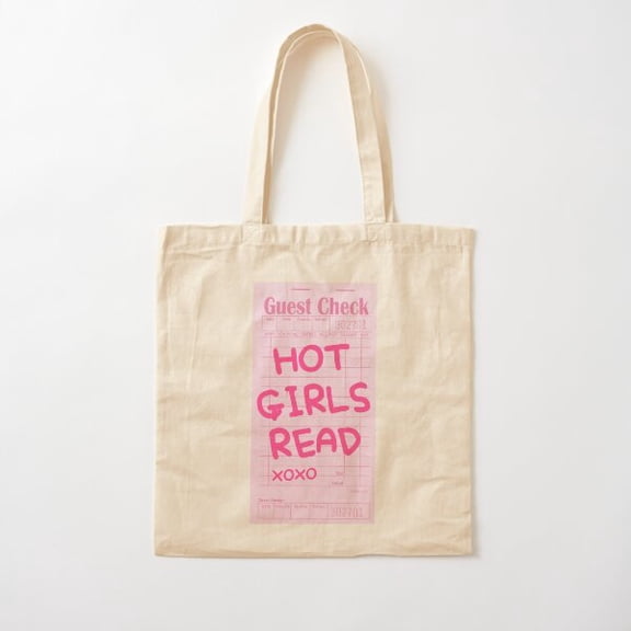 Hot Girls Read Pink Guest Check Cotton Tote Bag Canvas Tote Bag, Family Gift For Mother, Her