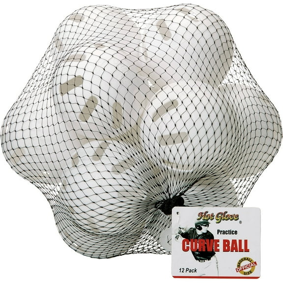 Hot Glove (12 Pack) Baseball Practice Curve Balls