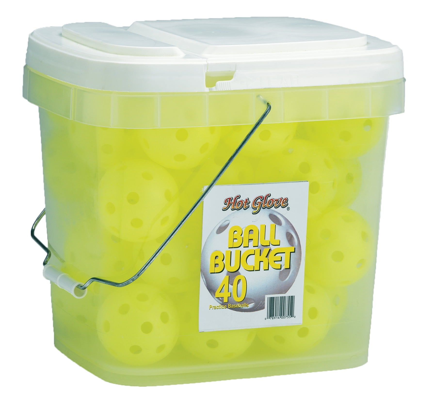 Hot Glove 40 ct. Optic Yellow Ball Bucket