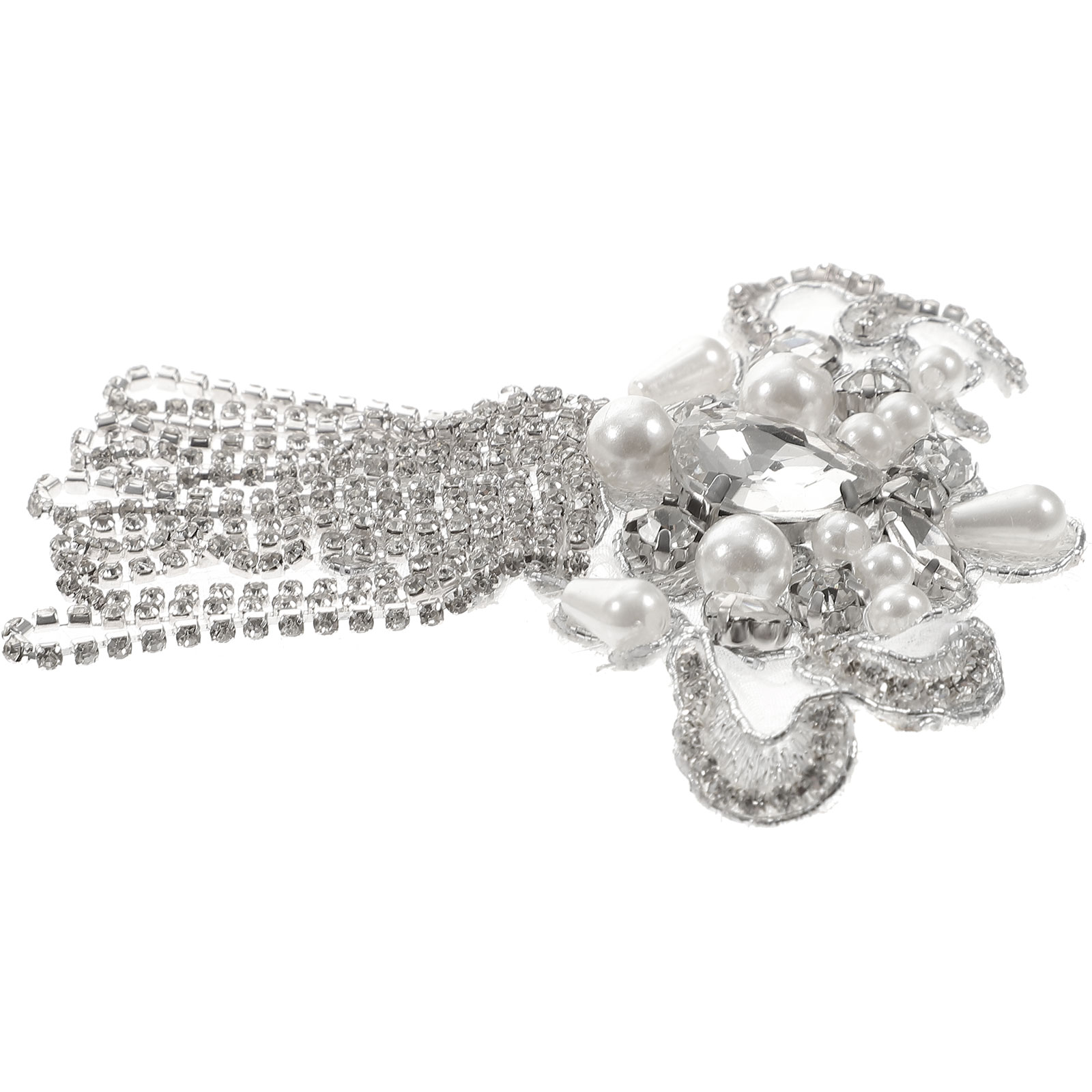 Hot Glue Bottom Cloth Sticker Denim Patches for Jeans Pearl Trim