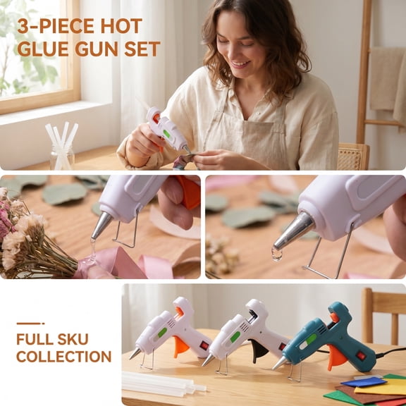 Hot Glue Gun, Mini Hot Glue Gun, Hot Glue Gun and Sticks Set, Glue for Crafts, on and Off Switch, 5.5X4.5X3.5 in Compact Design for Quick, Mess-Free Adhesive Application for Daily
