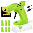 thumbnail image 1 of Uarter Hot Glue Gun with 30 Glue Sticks 2600mAh Rechargeable Cordless Glue Gun Kit with 6 Finger Protectors for DIY Arts Crafts Working, Green, 1 of 10