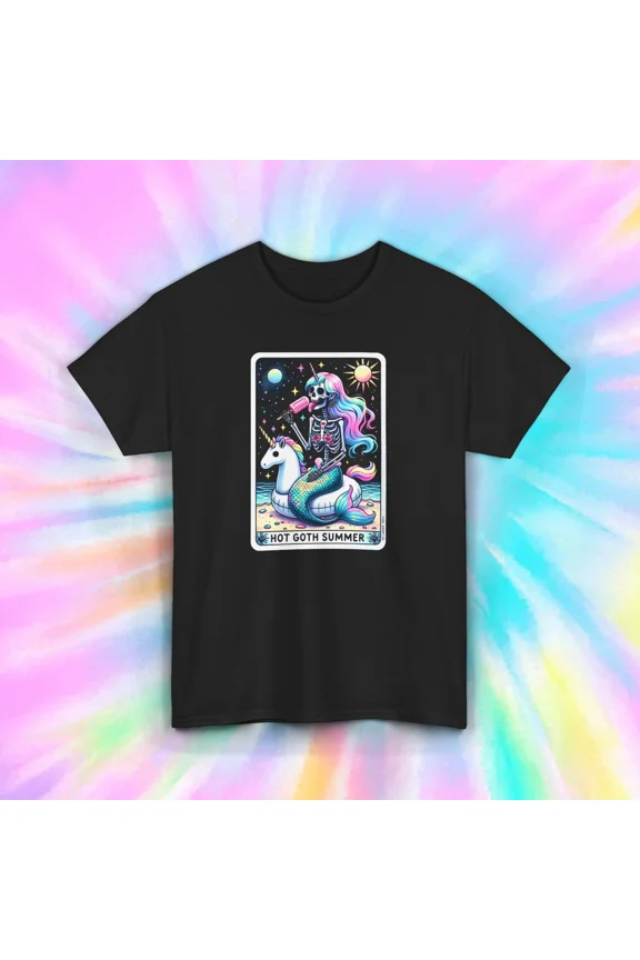 Hot Goth Summer Funny Skeleton Unicorn Gothic Summer Unisex T-Shirt Size S-5XL