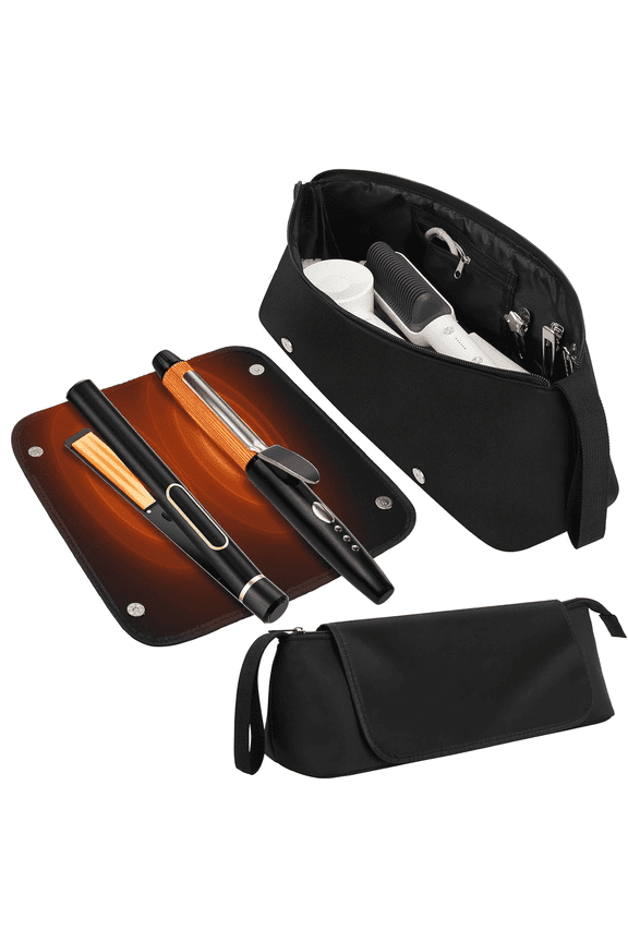 Hot Hair Tools Travel Bag, Curling Iron Travel Case with Heat Resistant Pad for Flat Iron, Straightener & Travel Hair Tools