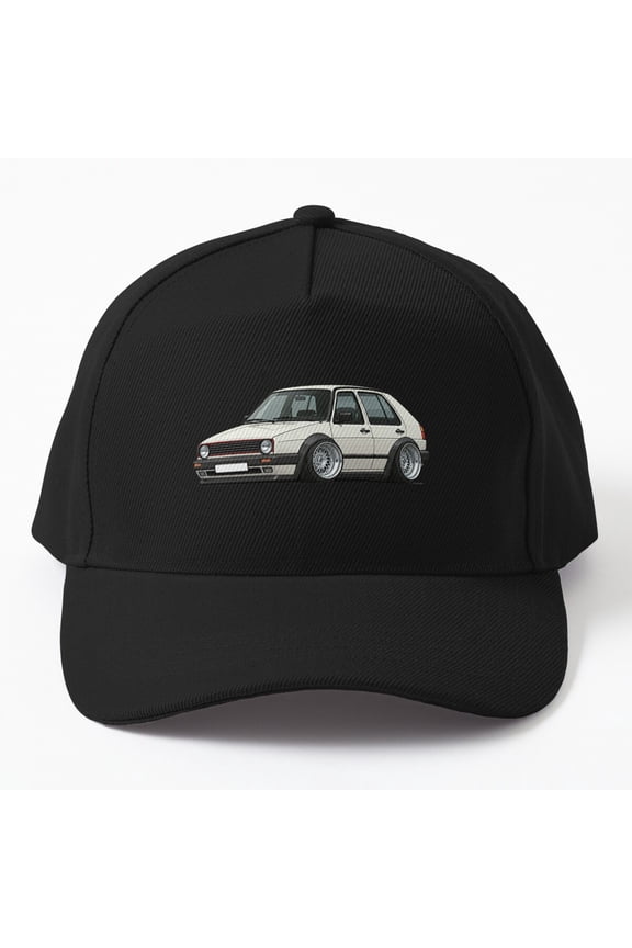 Hot Hatch Classic Car Baseball Hat, Automotive Enthusiast Graphic Design, Classic Everyday Cap