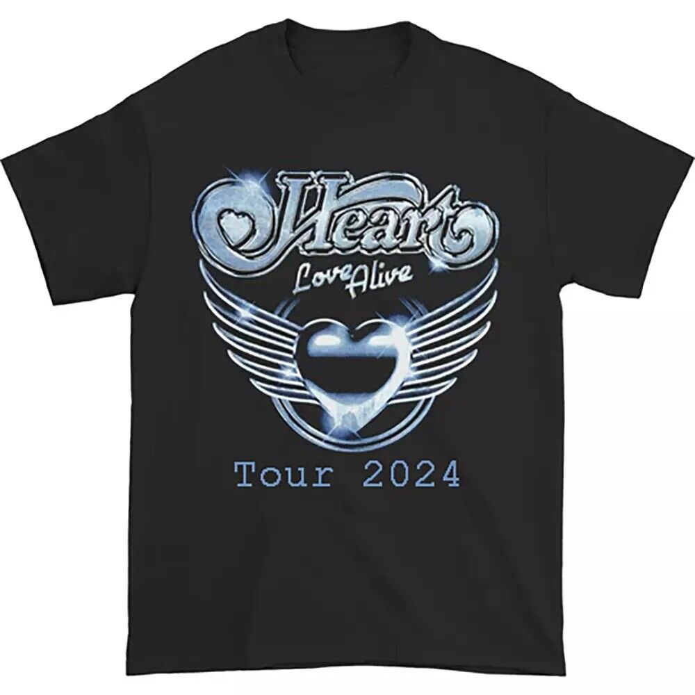 Hot Heart Rock Band Tour 2024 Short Sleeve Black Cool new shirt