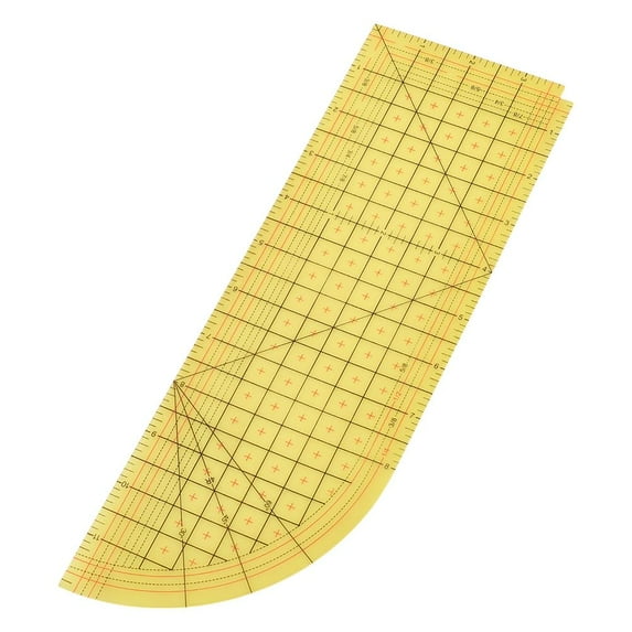 Hot Hem Ruler for Sewing Resin Quilting Rulers Rectangle Shape Templates Curved Hot Ruler Sewing Guide Hemming Tools Rulers Yellow