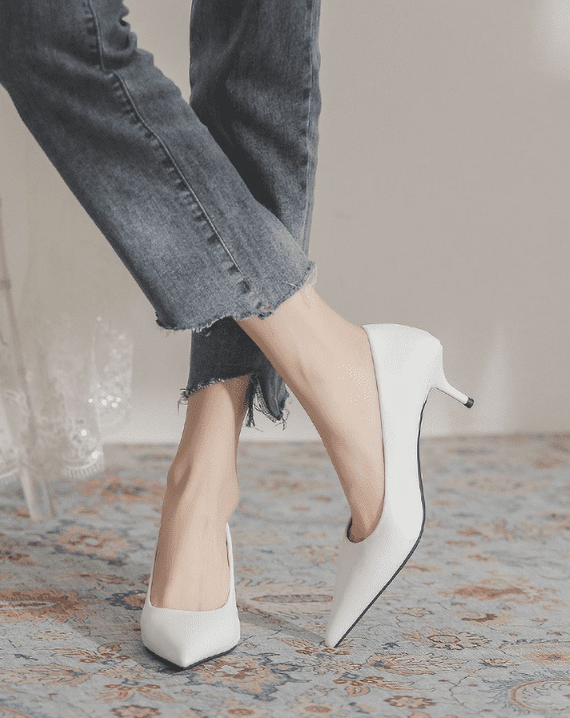 Black low stiletto heels for women - SKLEP KOKIETKI