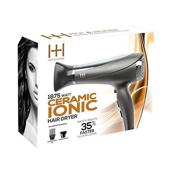 Hot Hotter 1875 Watt Ceramic Ionic Hair Dryer Grey Walmart
