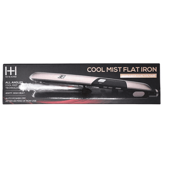 Hot & Hotter 1in Flat Iron Hair Straightener, Cool Mist, Rose Gold