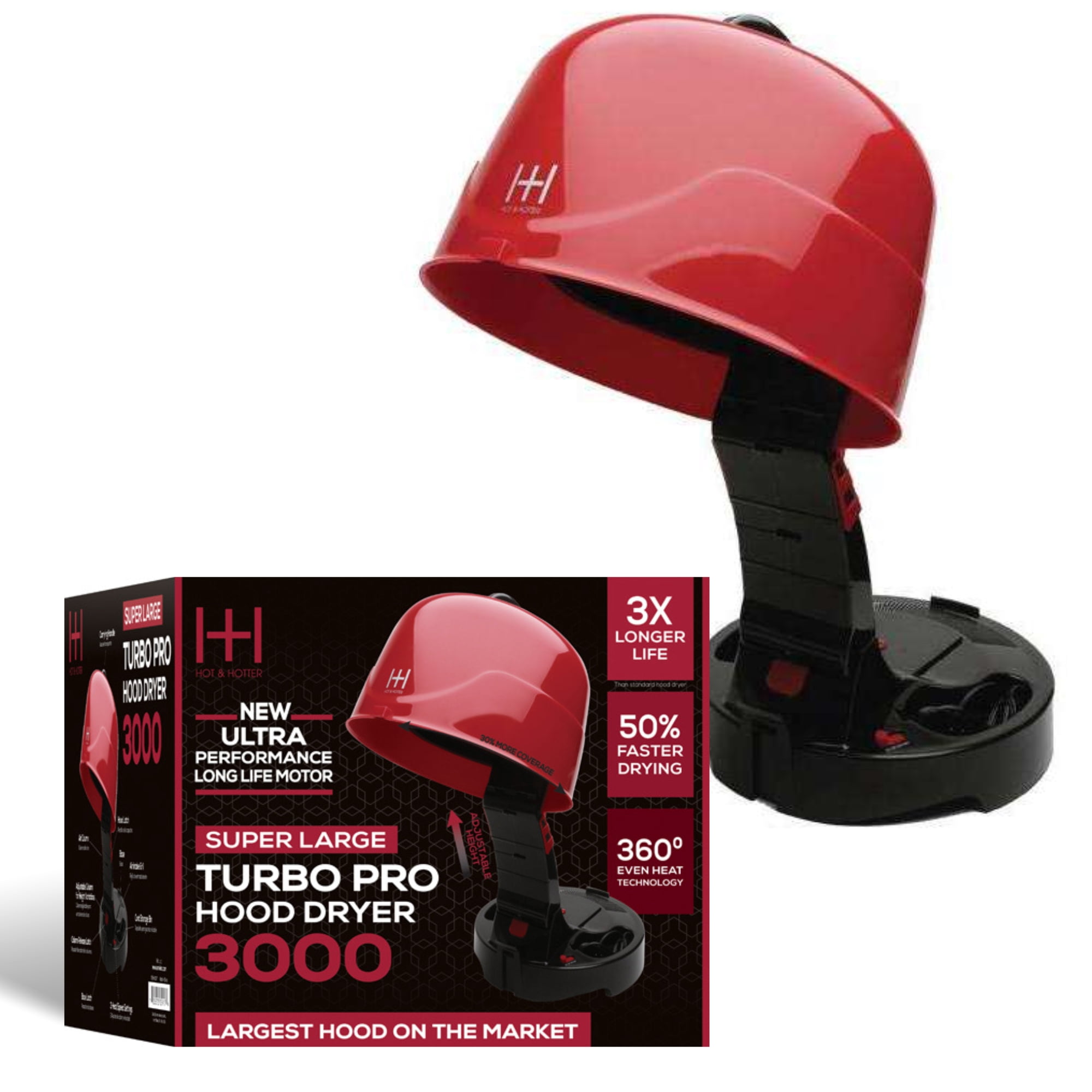 Hot Hotter Super Large Turbo Pro Hood Dryer 3000