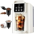 thumbnail image 1 of Hot & Iced Coffee Maker with Bold Setting, Single Serve Coffee Maker for K Cup and Grounds, 6-14 Oz Brew Sizes, 50 Oz Removable Water Tank, One Cup Coffee Machine with Reusable Filter, White, 1 of 7
