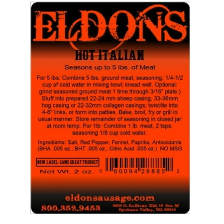Hot Italian Fresh Sausage Seasoning Spices Seasons 5 pounds of Meat #8885