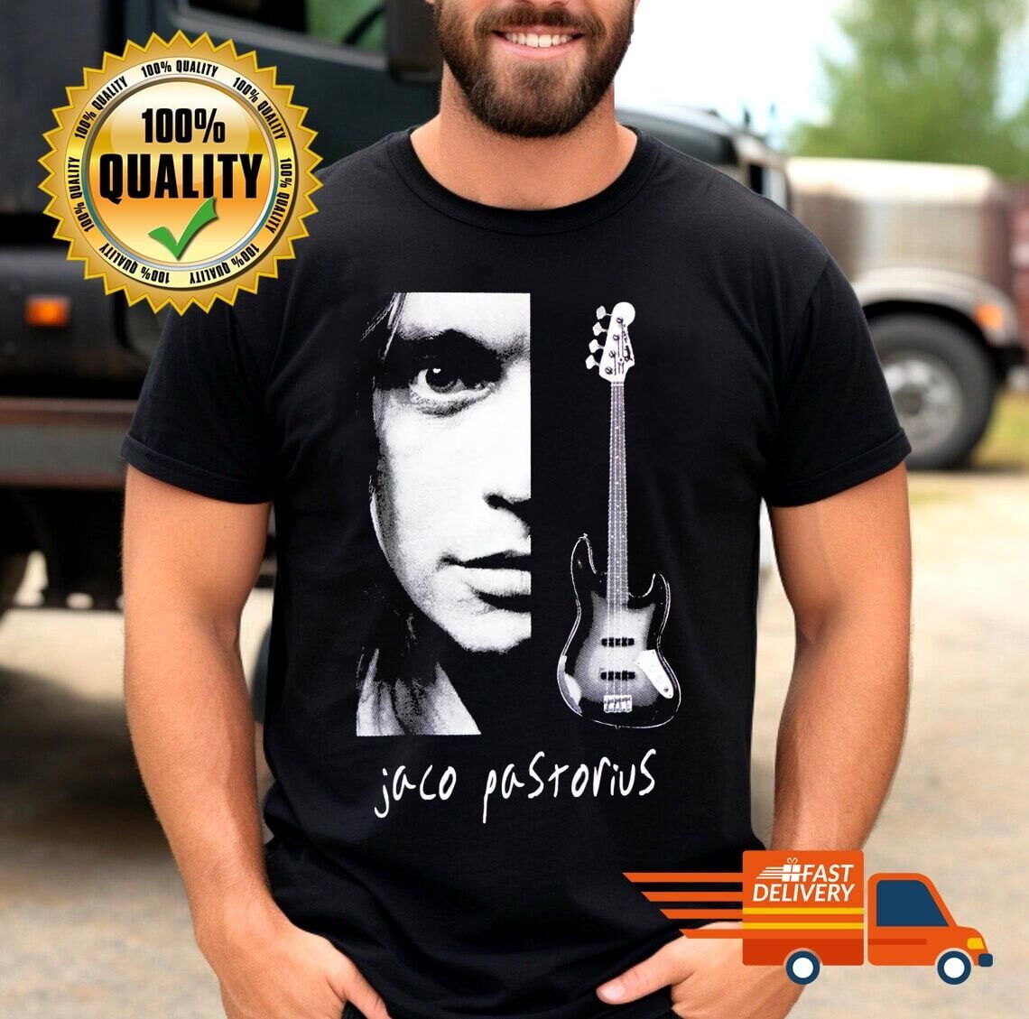 Hot Jaco Pastorius Guitar Cotton TShirt Fast Shipping KA88631
