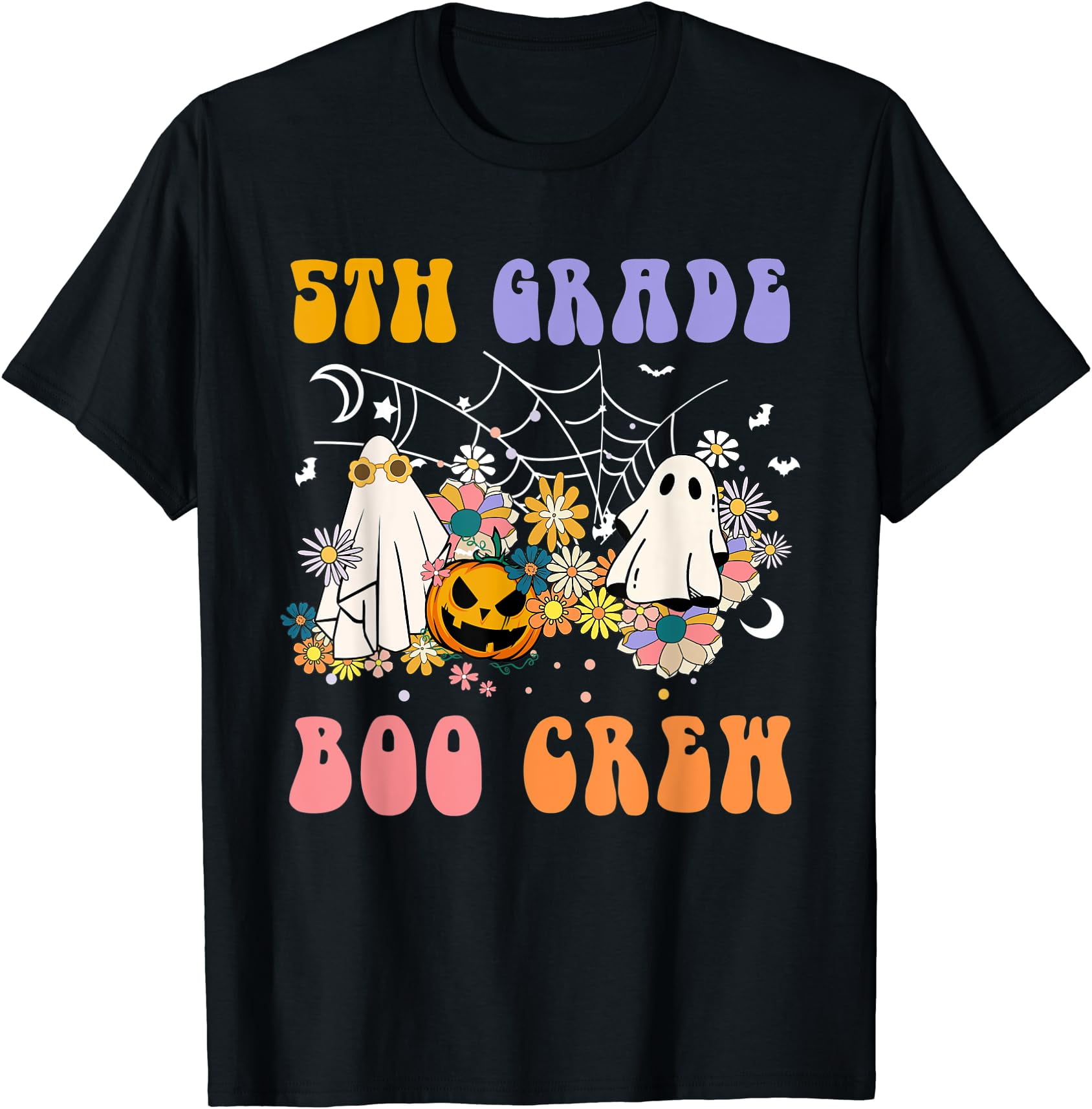 Hot Kiraa Tee With 5Th Grade Boo Crew Teacher Floral Ghost Hippie Hot Kiraa Tee With 5Th Grade Boo Crew Teacher Floral Ghost Hippie