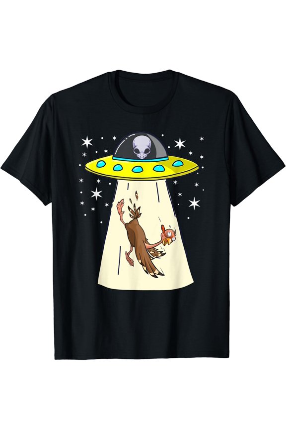 Hot Kiraa Tee With Alien Ufo Thanksgiv Save A Turkey Family Funny S-5Xl T-Shirt