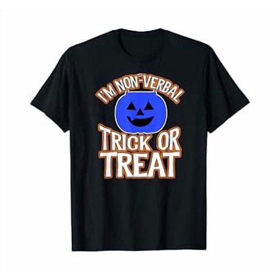 Hot Kiraa Tee With Blue Pumpkin Bucket Halloween I'M Non Verbal S-5Xl T-Shirt