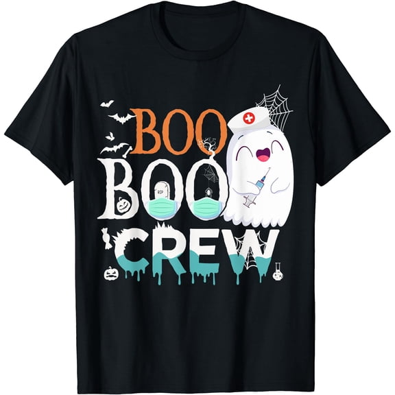 Hot Kiraa Tee With Boo Boo Crew Nurse Mask Ghost Halloween S-5Xl T-Shirt