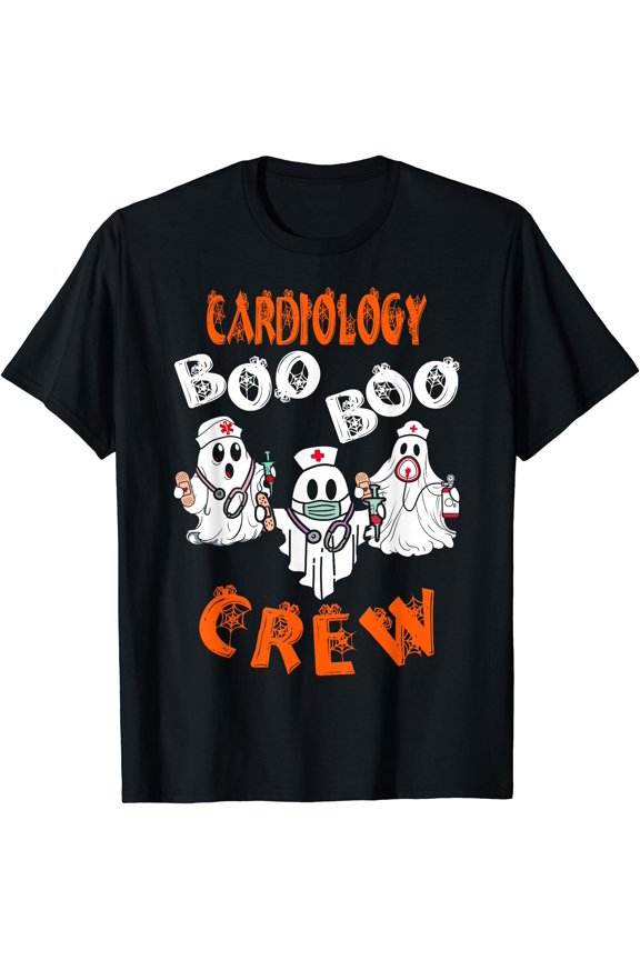 Hot Kiraa Tee With Boo Cardiology Nurse Crew Ghost Halloween Costumes S-5Xl T-Shirt