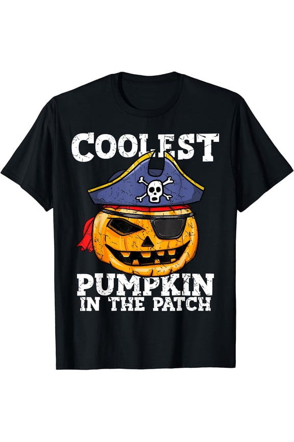 Hot Kiraa Tee With Boys Halloween Coolest Pumpkin In The Patch Pirate Pumpkin S-5Xl T-Shirt