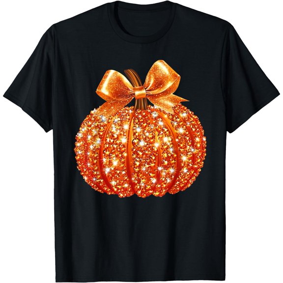 Hot Kiraa Tee With Coquette Bow Pumpkin Season Thanksgiv Autumn Fall Y'All S-5Xl T-Shirt