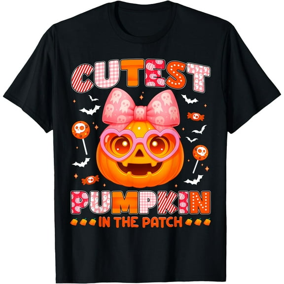 Hot Kiraa Tee With Coquette Cutest Pumpkin In The Patch Halloween Girl S-5Xl T-Shirt