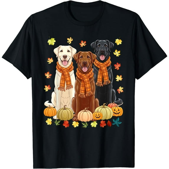 Hot Kiraa Tee With Fall Autumn Pumpkin Labrador Retriever Thanksgiv Dog Mom S-5Xl T-Shirt