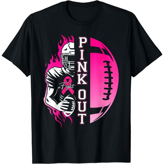 Hot Kiraa Tee With Football Pink Out Team Pink Awareness Month S-5Xl T-Shirt