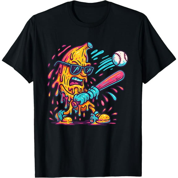 Hot Kiraa Tee With Funny Banana Sw Baseball Ice Cream Drips-5Xl T-Shirt