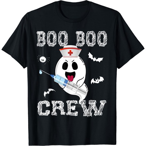 Hot Kiraa Tee With Funny Boo Boo Happy Ghost Nurse Team Halloween S-5Xl T-Shirt