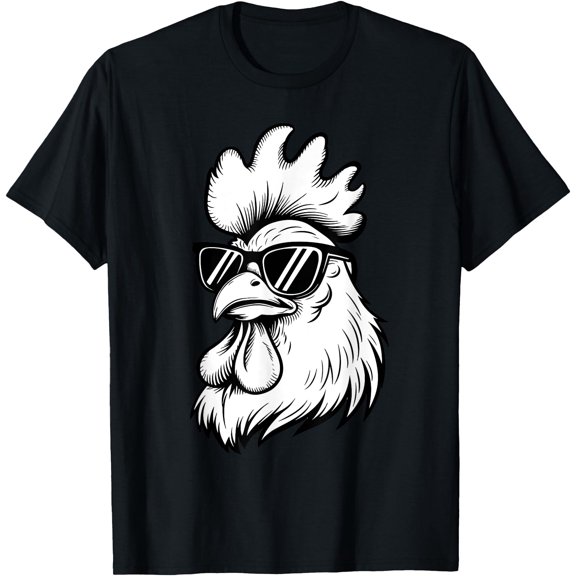 Hot Kiraa Tee With Funny Chicken With Sunglasses Chicken Farm Animals Lover S-5Xl T-Shirt