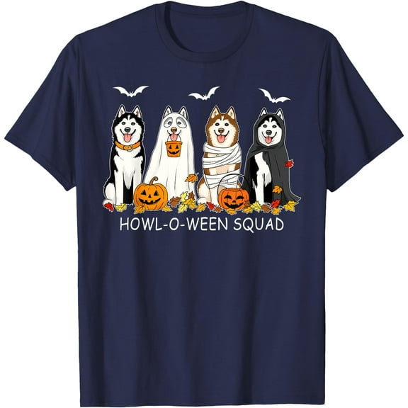 Hot Kiraa Tee With Funny Husky Ghost Dogs Halloween Husky Dog Mom Husky Lover S-5Xl T-Shirt
