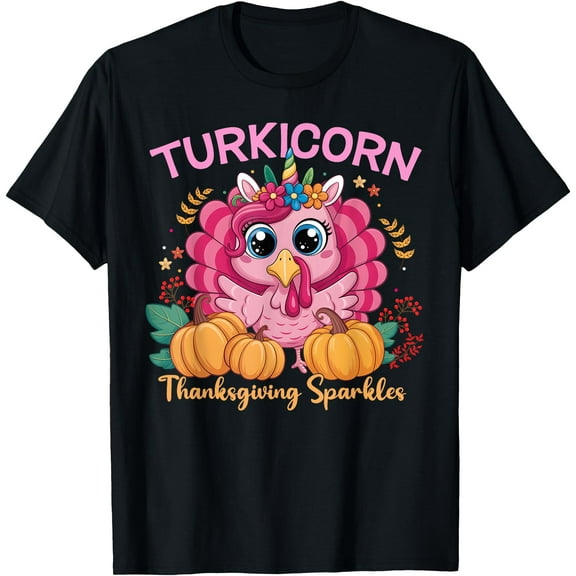 Hot Kiraa Tee With Funny Turkicorn Unicorn Turkey Girl Kid Thanksgiv Girly S-5Xl T-Shirt