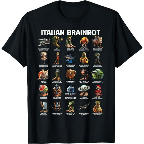 Hot Kiraa Tee With Italian Brain Rot Italian Brainrot Funny Memes S-5Xl T-Shirt