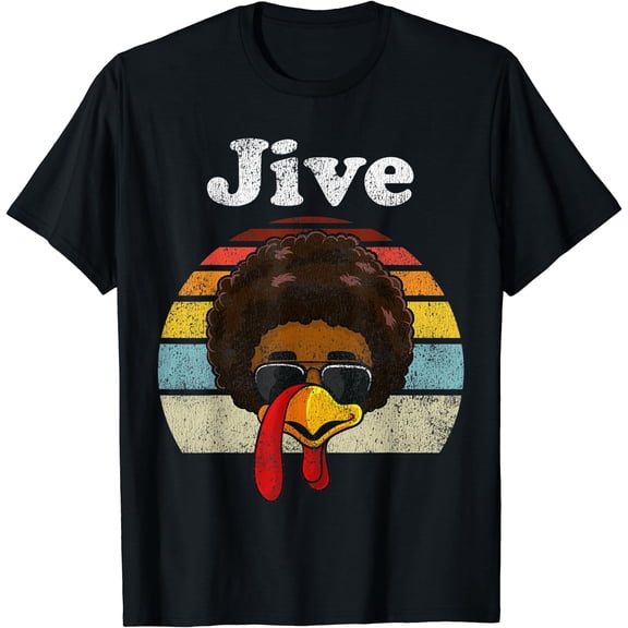 Hot Kiraa Tee With Jive Thanksgiv Turkey Day Funny Face Vintage Retro Style S-5Xl T-Shirt