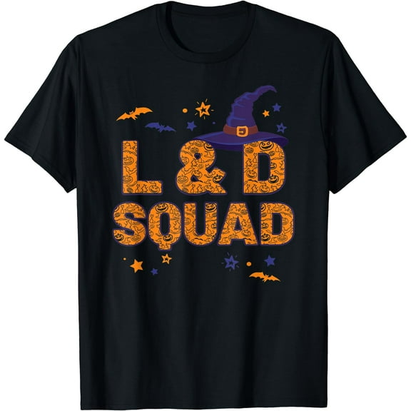 Hot Kiraa Tee With L&D Squad Witch Hat Labor And Delivery Nurse Crew Halloween S-5Xl T-Shirt