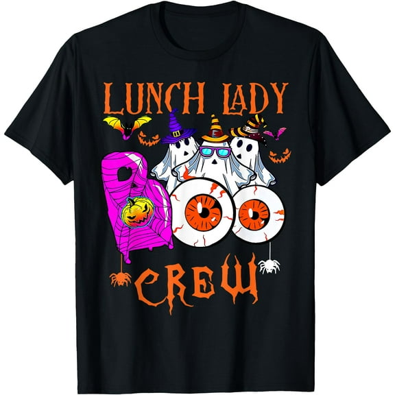 Hot Kiraa Tee With Lunch Lady Boo Crew Ghost Cafeteria Worker Spooky Halloween S-5Xl T-Shirt