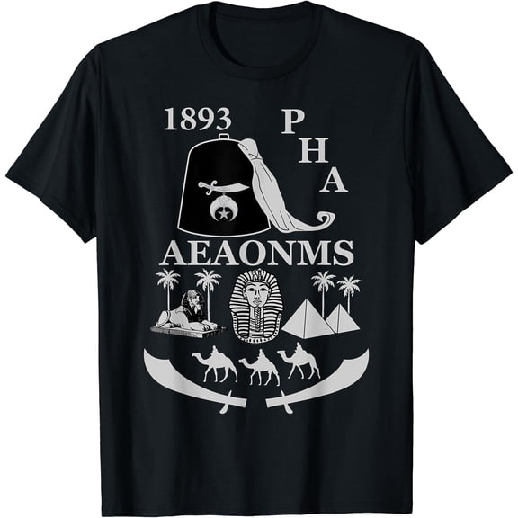 Hot Kiraa Tee With Mens Shriners 1893 Pha Pharaoh Aeaonms Masons Thanksgiv Gift S-5Xl T-Shirt