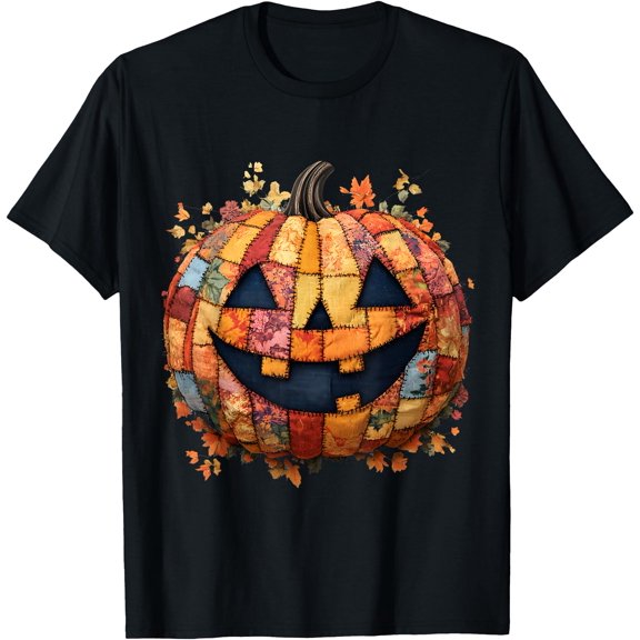 Hot Kiraa Tee With Patchwork Pumpkin Cute Rustic Fall Autumn Design S-5Xl T-Shirt